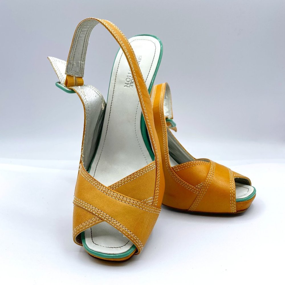 Kenneth Cole Reaction CHIP N DIP Lemon Camel Leath